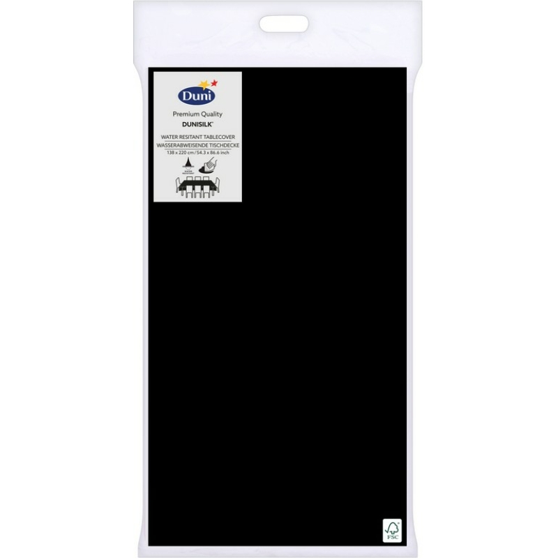 Dunisilk® Asztalterítő fekete, 138 x 220 cm, vízálló