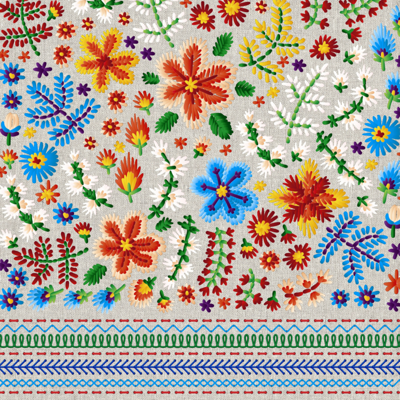 Paper+Design Tissue Szalvéta, Hímzés virág mintás, 33 x 33 cm, 3-rétegű
