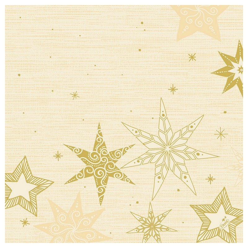 Dunisoft® textil hatású Szalvéta, karácsonyi krém színű, csillag mintás, 40 x 40 cm