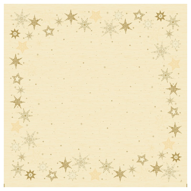 Dunicel® Asztalközép karácsonyi krém színű, csillag mintás, 84 x 84 cm