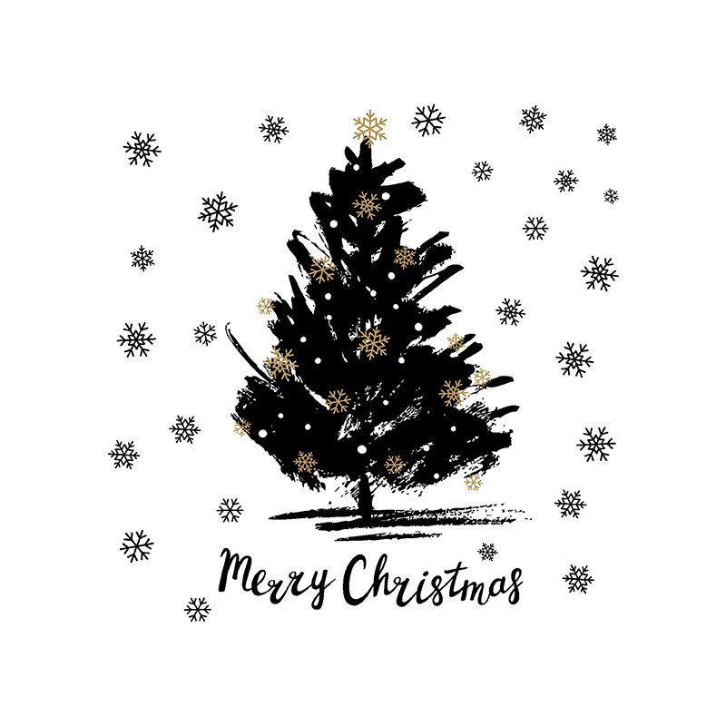 Paper+Design® Tissue fekete karácsonyfa mintás Szalvéta, 33 x 33 cm, 3-rétegű