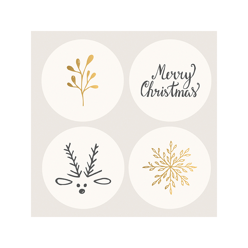 Paper+Design® Tissue Merry Christmas fekete - arany mintás Szalvéta, 33 x 33 cm, 3-rétegű