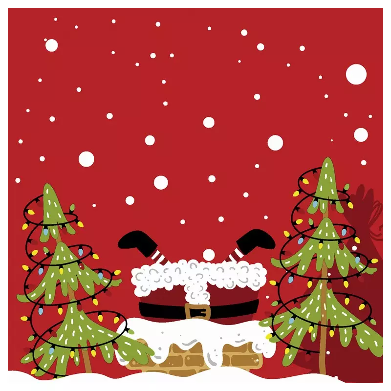 Paper+Design Tissue Szalvéta, karácsonyi, mikulás mintás, piros 33 x 33 cm, 3-rétegű