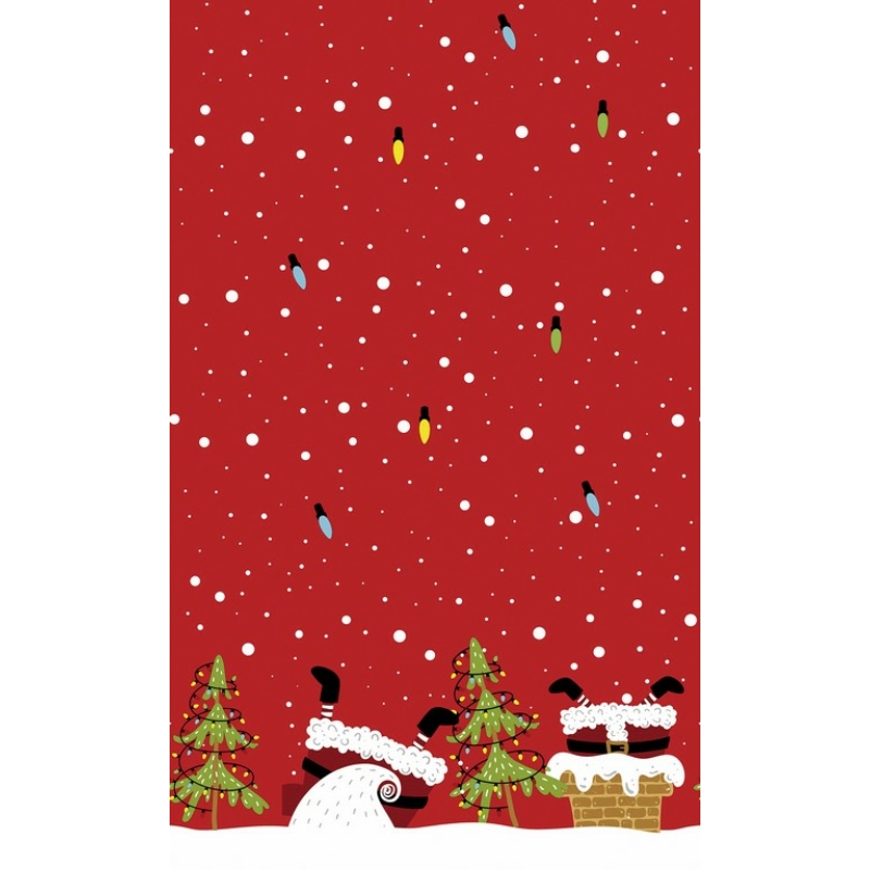 Paper+Design Dunicel® Asztalterítő, karácsonyi, mikulás mintás, piros, 138 x 220 cm