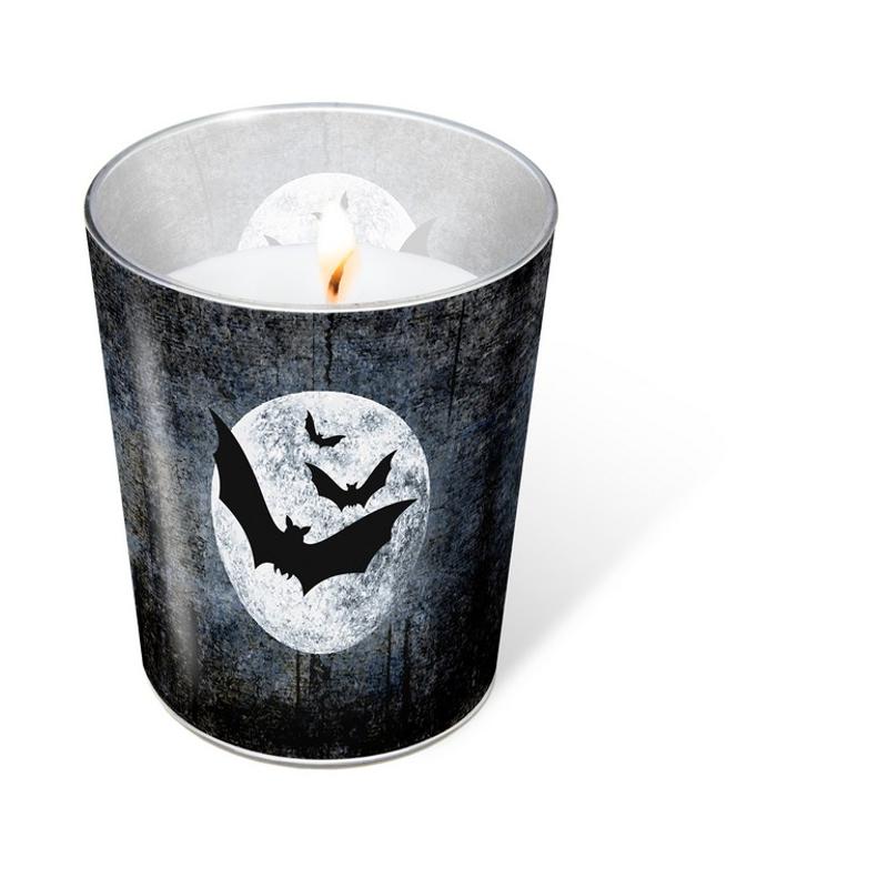 Paper+Design Gyertya helloween mintás üvegpohárban, 100 x Ø85 mm
