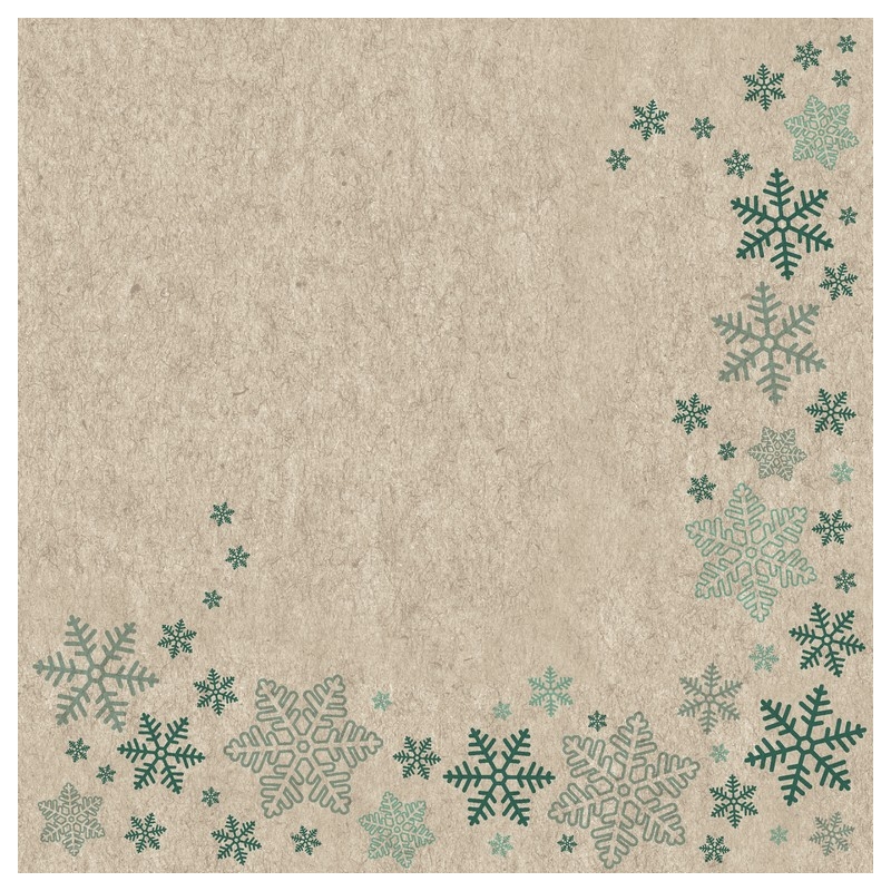 Paper+Design Tissue Szalvéta, karácsonyi, hópehely mintás, 33 x 33 cm, 2-rétegű