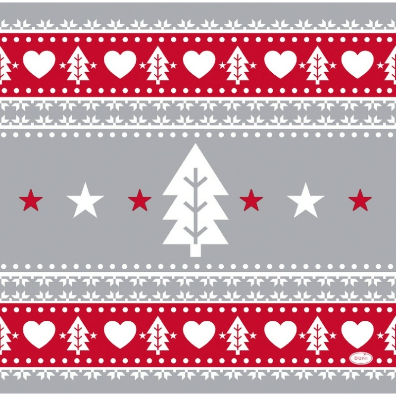 Dunisoft® textil hatású Szalvéta, karácsonyi mintás, 40 x 40 cm