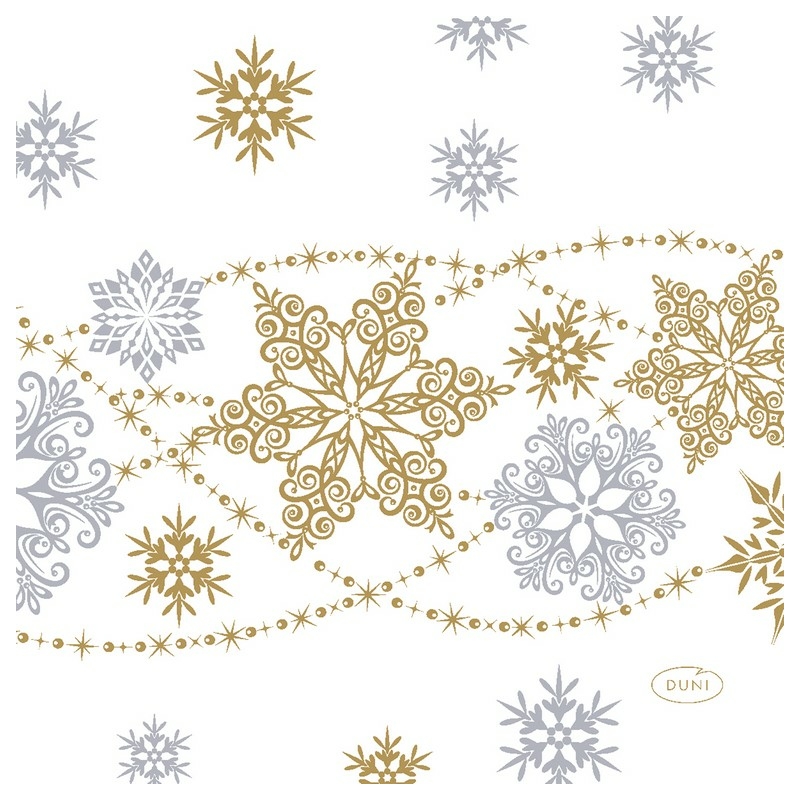 Tissue Szalvéta, karácsonyi, hópehely mintás, 24 x 24 cm, 3-rétegű