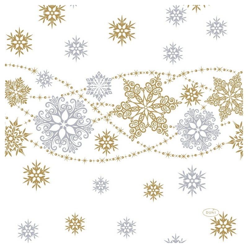 Tissue Szalvéta, karácsonyi, hópehely mintás, 33 x 33 cm, 3-rétegű