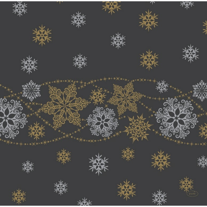 Dunisoft® textil hatású Szalvéta, karácsonyi, hópehely mintás, 40 x 40 cm
