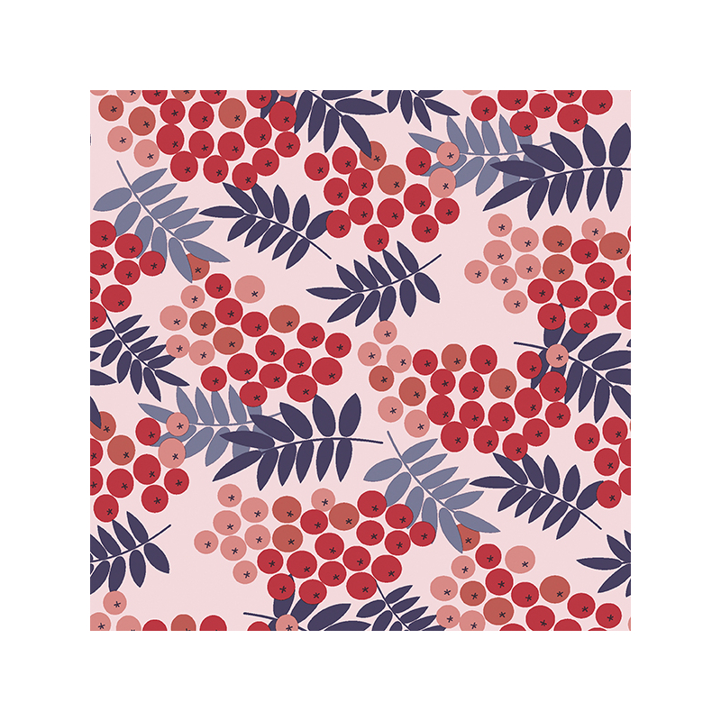 Paper+Design® Tissue vörös bogyó mintás Szalvéta, 33 x 33 cm, 3-rétegű