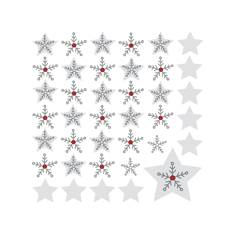 Paper+Design® Tissue karácsonyi, ezüst csillag mintás Szalvéta, 33 x 33 cm, 3-rétegű