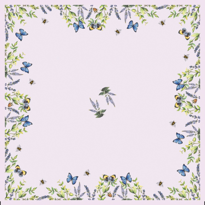 Dunicel® Asztalközép, méhecske, pillangó, virág, mintás, 84 x 84 cm