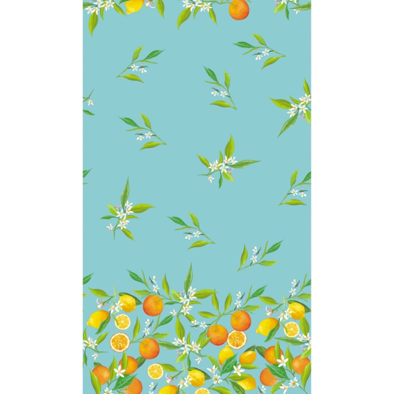 Dunisilk® vízálló Asztalterítő, citrom gyümölcsös mintás, 138 x 220 cm
