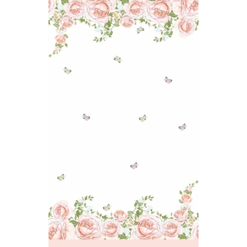 Dunicel® textil hatású Asztalterítő, rózsaszín rózsa mintás, 138 x 220 cm, nem vízálló