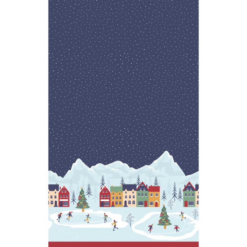 Dunicel® Asztalterítő, karácsonyi, téli életkép mintás, 138 x 220 cm