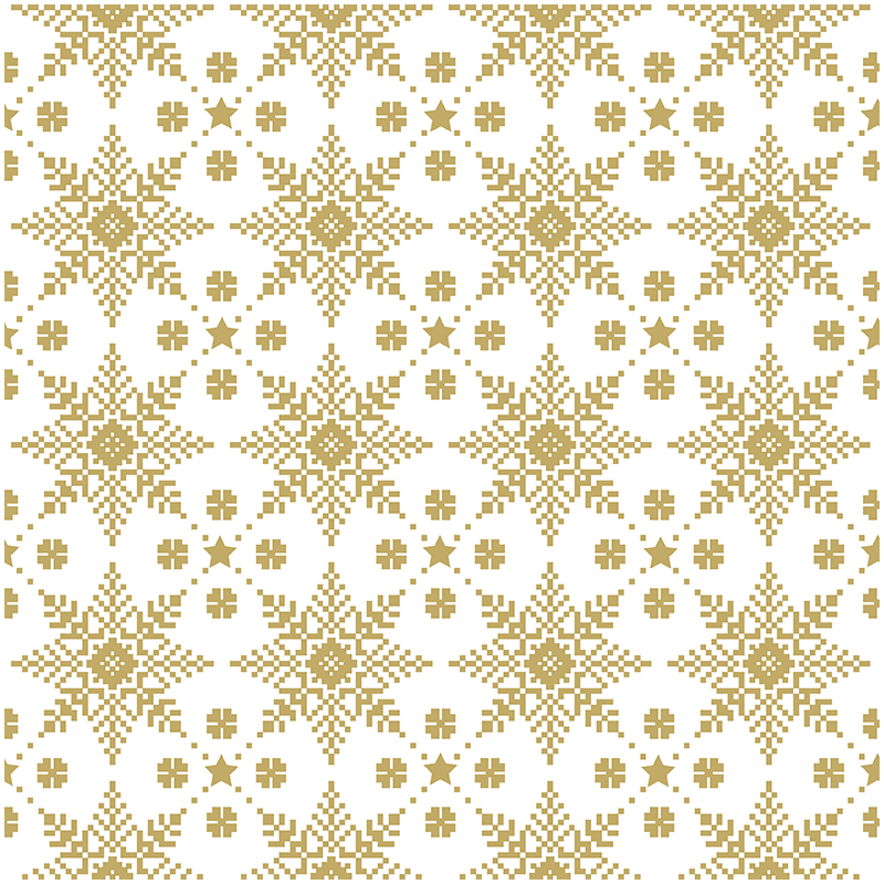 Paper+Design® Tissue karácsonyi, arany hó mintás Szalvéta, 33 x 33 cm, 3-rétegű