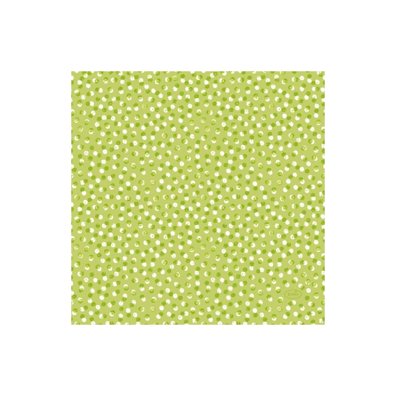 Duni® Tissue Szalvéta, zöld pont mintás, 33 x 33 cm, 1/4 hajtású, 3-rétegű, 20 db/csomag