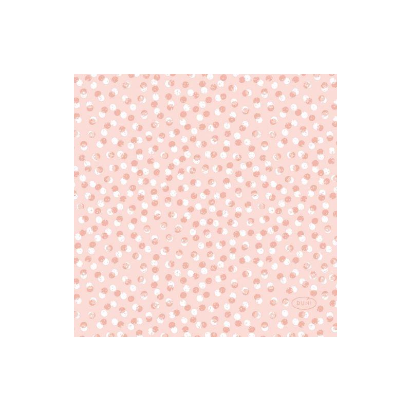 Duni® Tissue Szalvéta, pont mintás, rózsaszín-púder színű, 24 x 24 cm, 1/4 hajtású, 3-rétegű, 20 db/csomag