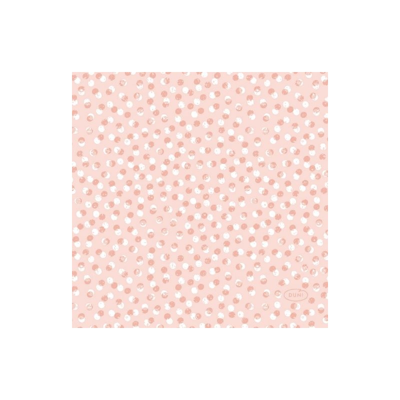 Duni® Tissue Szalvéta, pont mintás, rózsaszín-púder színű, 24 x 24 cm, 1/4 hajtású, 3-rétegű, 20 db/csomag