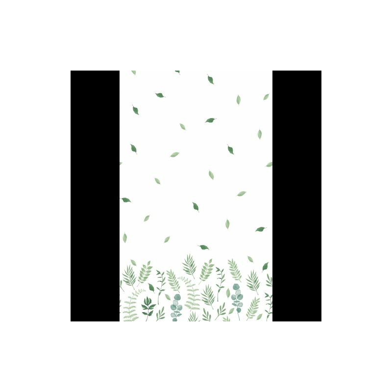 Dunicel® textil hatású Asztalterítő, zöld levelek mintás, 138 x 220 cm, nem vízálló