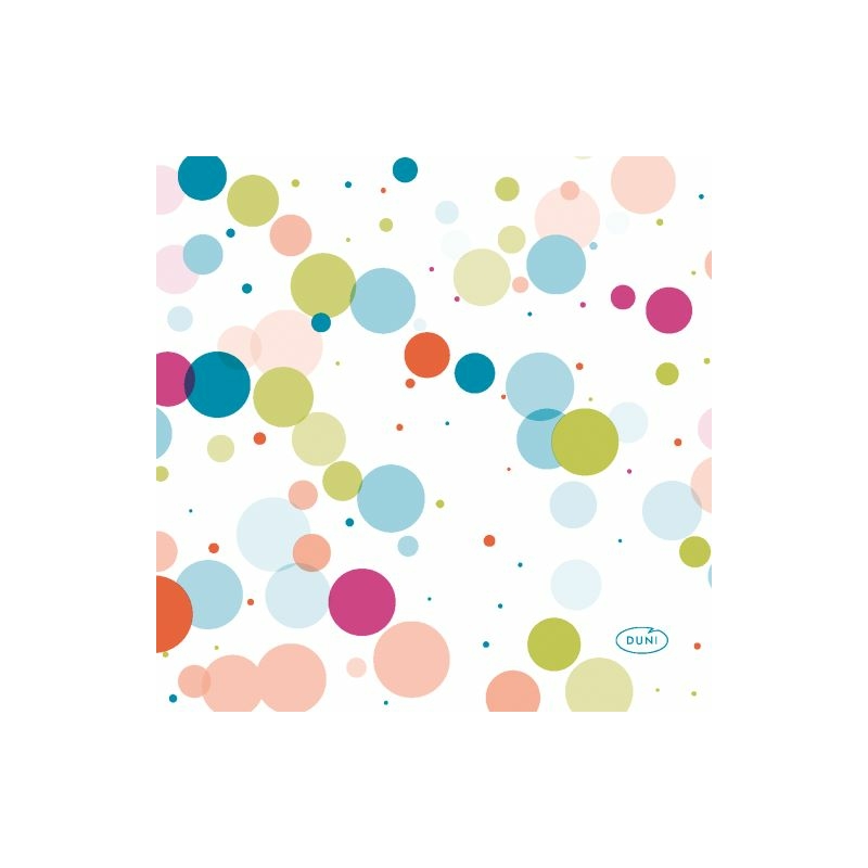 Duni® Tissue Szalvéta, színes buborék mintás, 24 x 24 cm, 1/4 hajtású, 3-rétegű, 20 db/csomag
