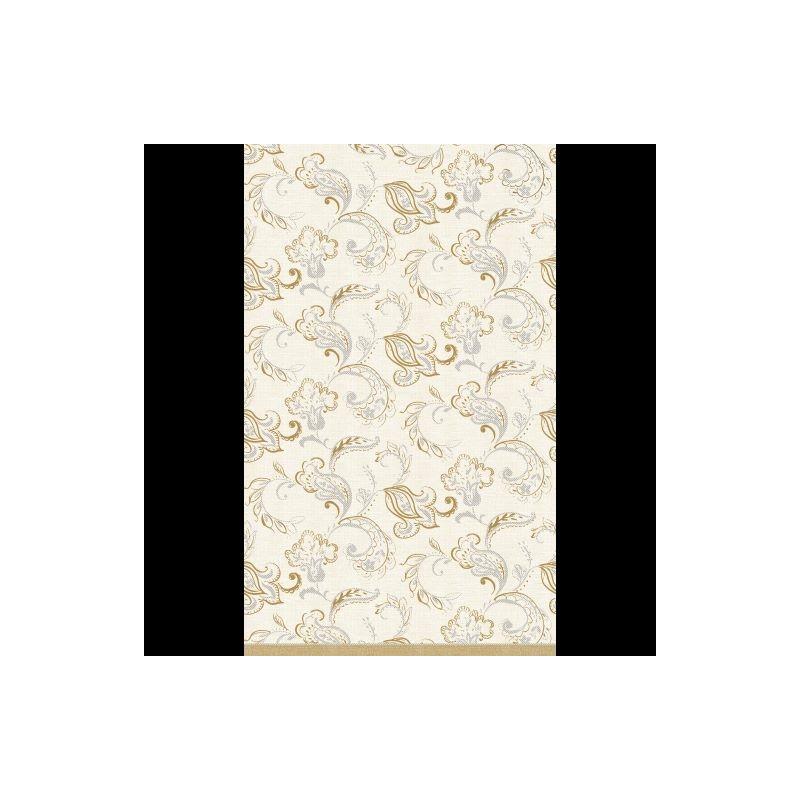 Dunicel® textil hatású papír Asztalterítő, krém-arany mintás, 138 x 220 cm, nem vízálló