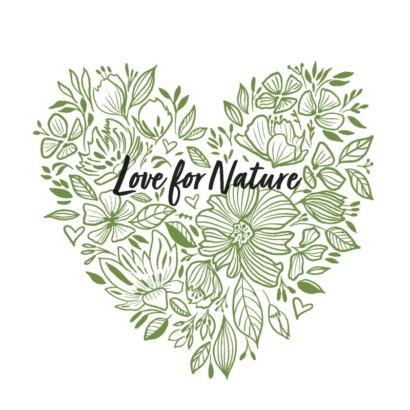 Paper+Design Bio Tissue Szalvéta, Love for Nature mintás, 33 x 33 cm, 1/4 hajtású, 3-rétegű, 20 db/csomag