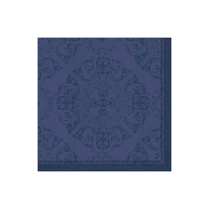 Dunilin® textil hatású Szalvéta, sötétkék Opulent mintás, 40 x 40 cm, 1/4 hajtású, 45 db/csomag