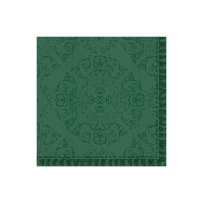 Dunilin® textil hatású Szalvéta, sötétzöld Opulent mintás, 40 x 40 cm, 1/4 hajtású, 45 db/csomag