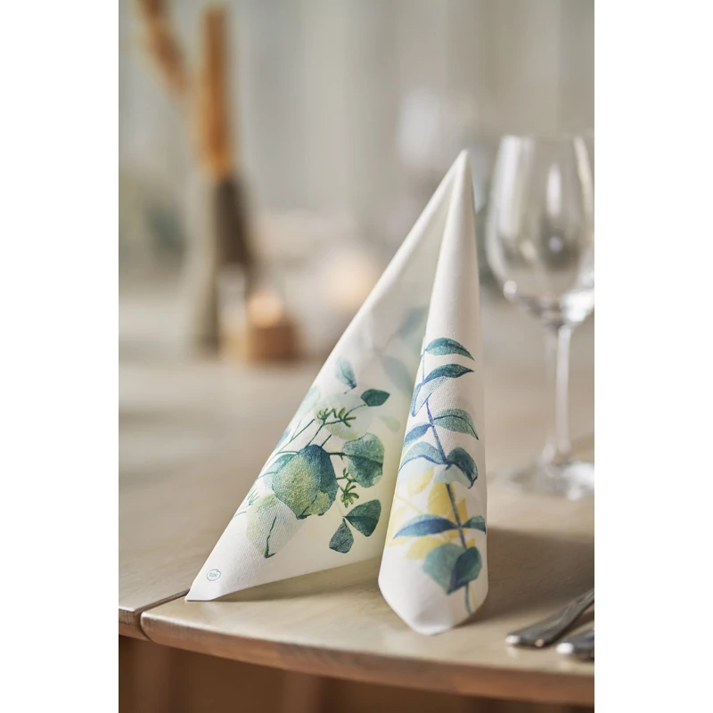 Dunisoft® textil hatású Szalvéta, levél mintás, 40 x 40 cm, 1/4 hajtású, 60 db/csomag