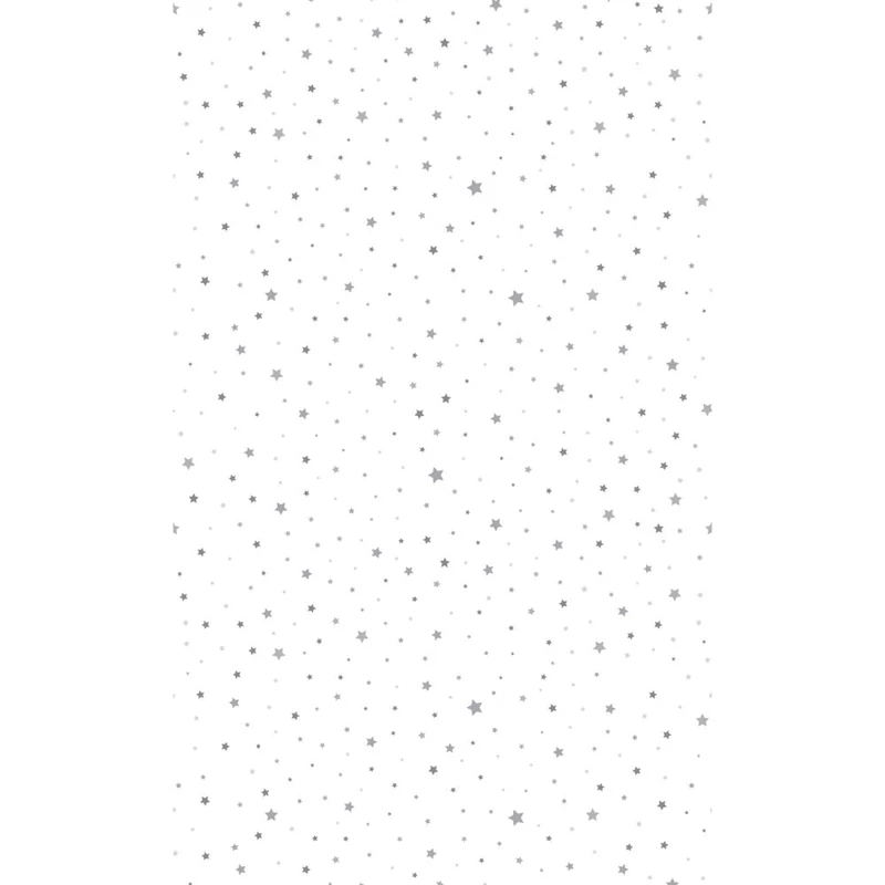 Dunicel® textil hatású papír Asztalterítő, ezüst csillag karácsonyi mintás, 138 x 220 cm, nem vízálló