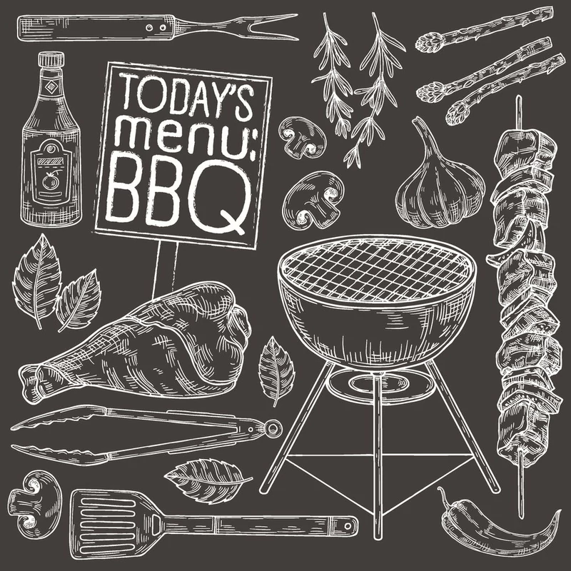 Paper+Design® Tissue Szalvéta, BBQ mintás, 33 x 33 cm, 1/4 hajtású, 3-rétegű, 20 db/csomag