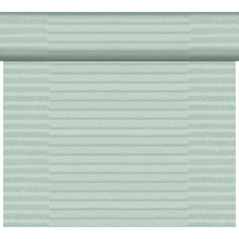 Dunicel® textil hatású Asztali futó, menta színű, csíkos mintás, nagy kiszerelésű 0,4 x 24 m