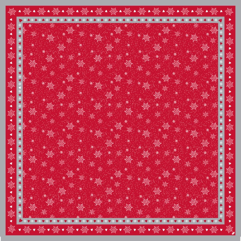 Dunicel® textil hatású Asztalközép, karácsonyi mintás, 84 x 84 cm, nem vízálló