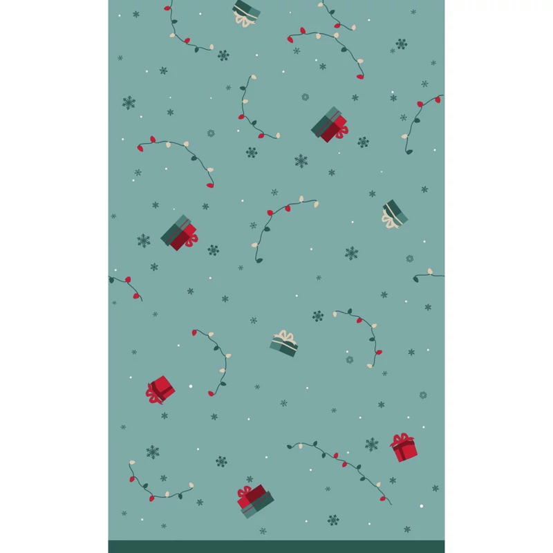 Dunicel® textil hatású papír Asztalterítő, ajándékcsomag mintás, 138 x 220 cm, nem vízálló