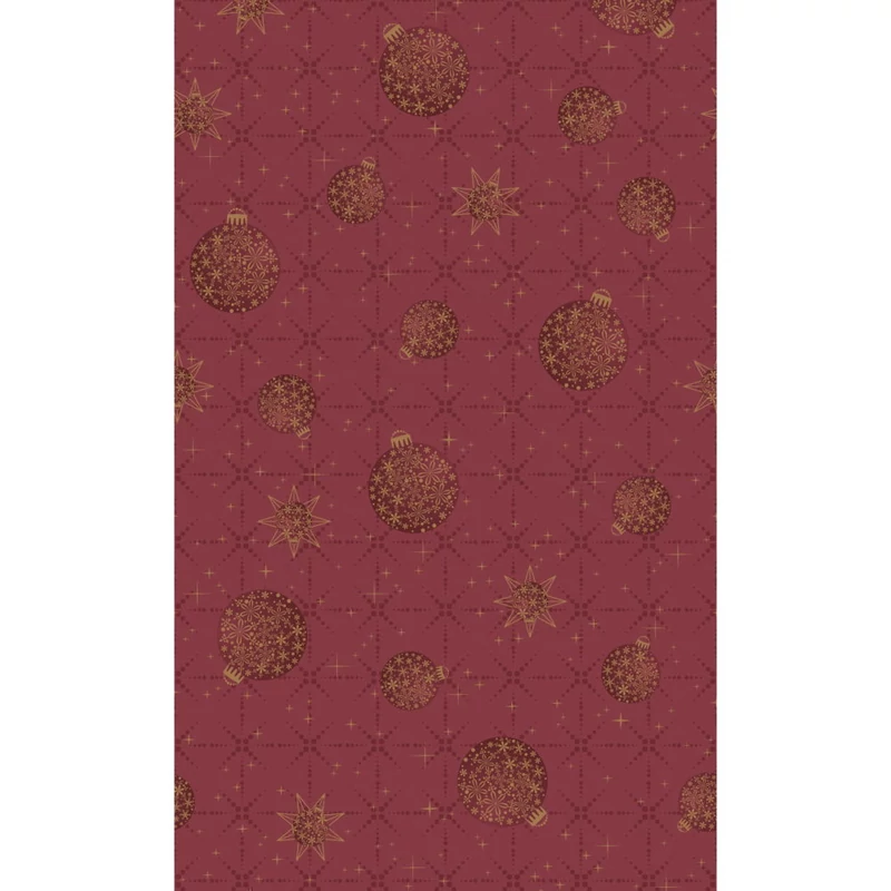 Dunicel® textil hatású papír Asztalterítő, bordó-arany karácsonyi mintás, 138 x 220 cm, nem vízálló