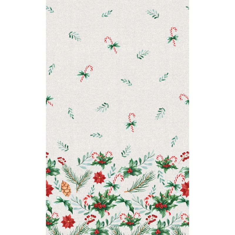 Dunicel® textil hatású papír Asztalterítő, karácsonyi virág mintás, 138 x 220 cm, nem vízálló