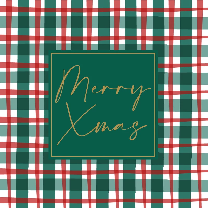 Paper+Design® Tissue Szalvéta, tradicionális Merry Xmas mintás, 33 x 33 cm, 1/4 hajtású, 3-rétegű, 20 db/csomag