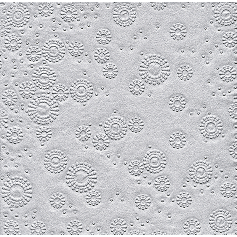 Paper+Design Tissue Szalvéta, dombornyomott, ezüst színű, 33 x 33 cm, 3-rétegű