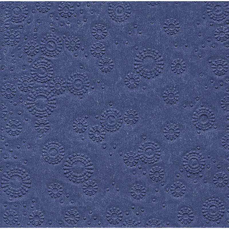 Paper+Design Tissue Szalvéta, dombornyomott, sötétkék színű, 33 x 33 cm méretű, 1/4 hajtású. 3-rétegű, 16 db/csomag. 