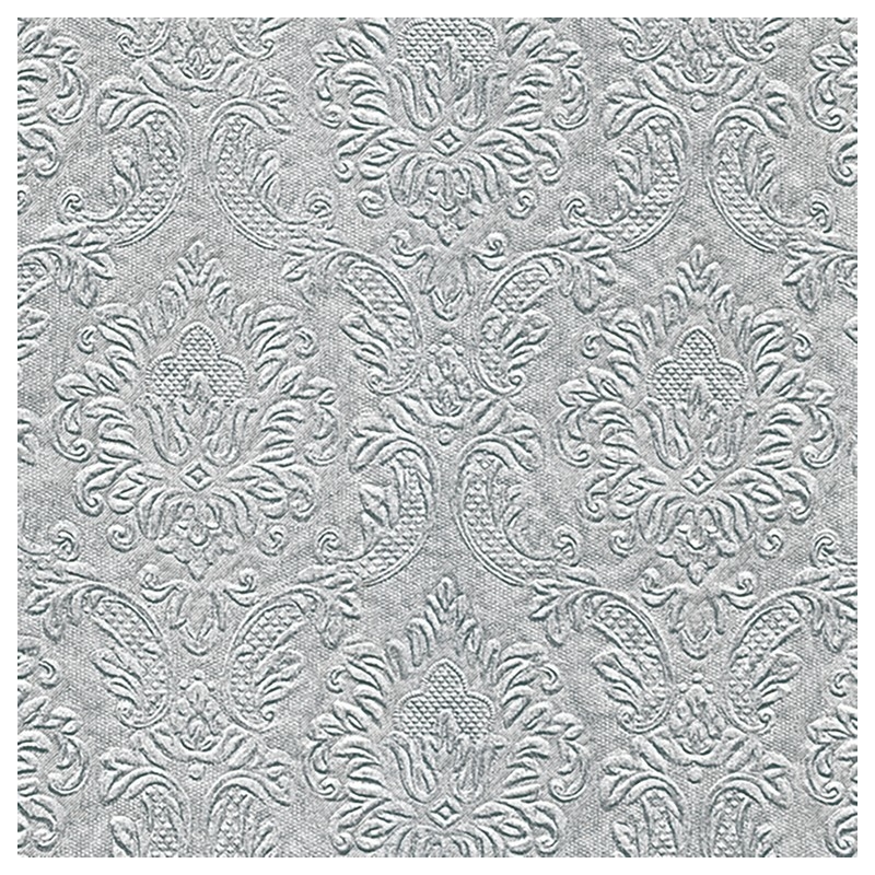 Paper+Design Tissue Szalvéta, dombornyomott, ezüst, 33 x 33 cm, 3-rétegű