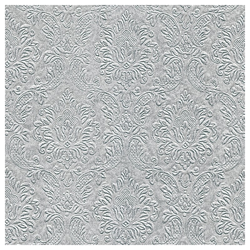 Paper+Design Tissue Szalvéta, dombornyomott, ezüst, 40 x 40 cm, 3-rétegű