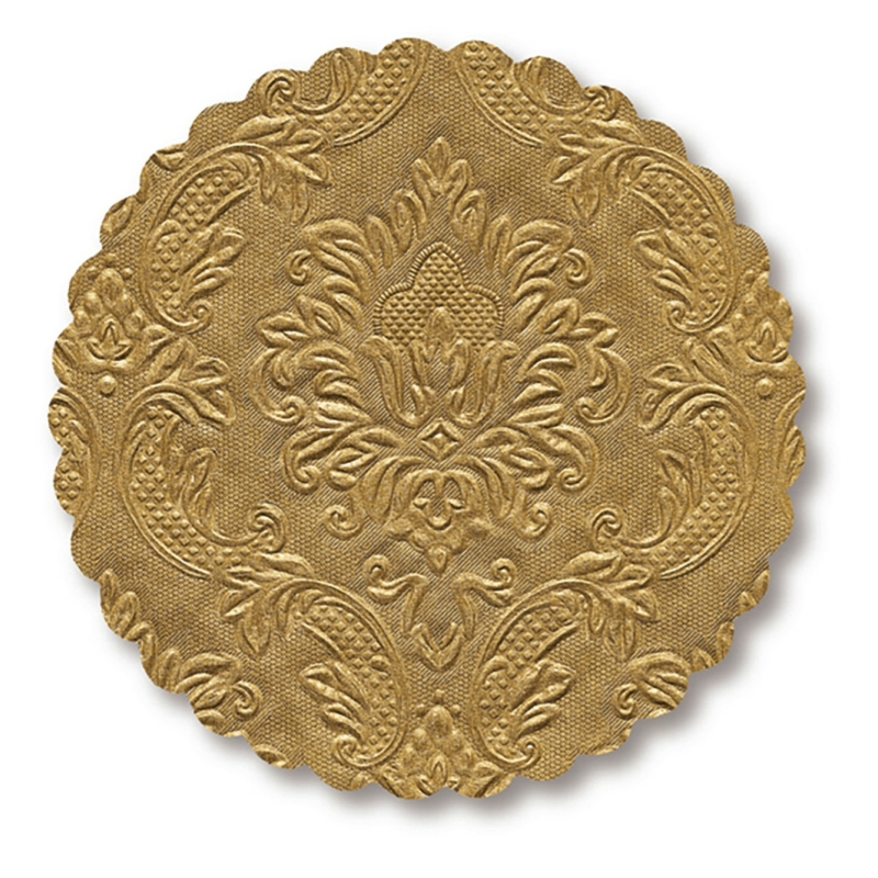 Paper+Design Tissue Poháralátét, dombornyomott, arany, Ø9,8 cm