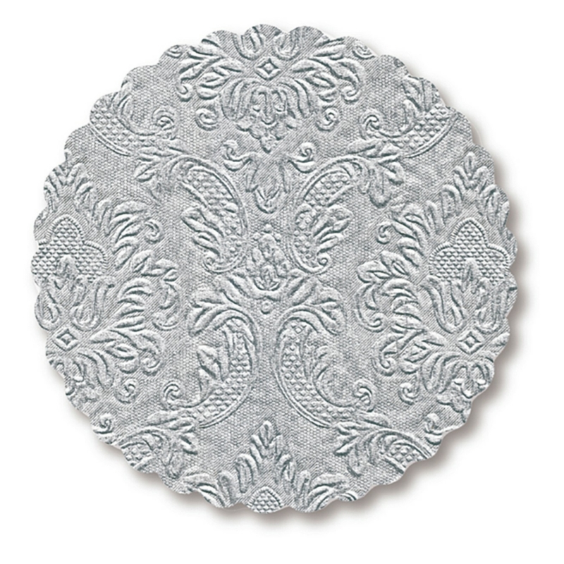 Paper+Design Tissue Poháralátét, dombornyomott,  ezüst, Ø9,8 cm