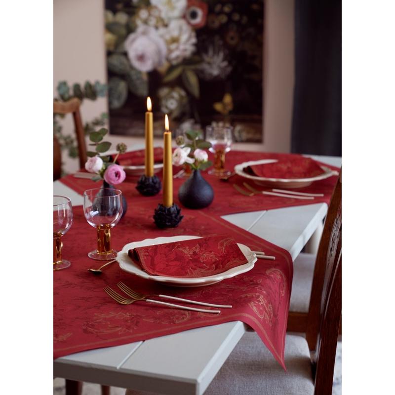 Dunisoft® Szalvéta textil hatású, bordó színű mintás, 40 x 40 cm