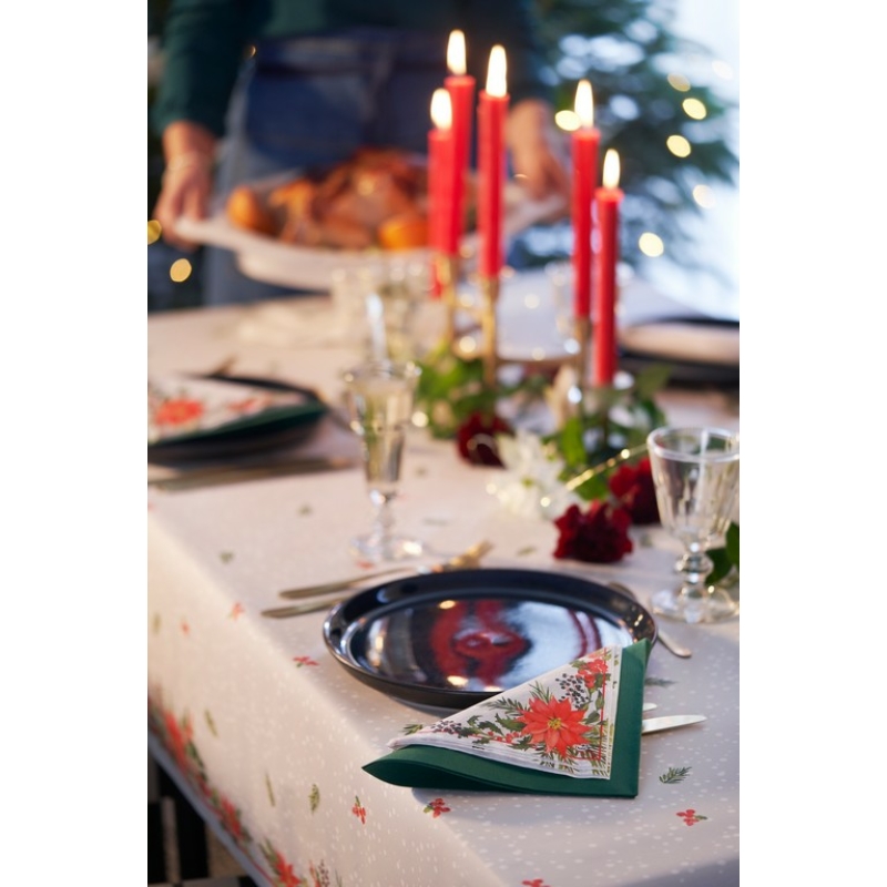 Dunicel® Asztalterítő karácsonyi virág mintás, 138 x 220 cm