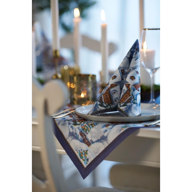 Dunisoft® Szalvéta textil hatású, karácsonyi téli mintás, 40 X 40 cm