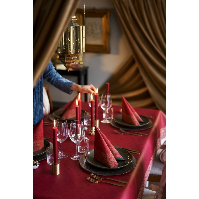 Dunicel® Asztalterítő bordó-arany karácsonyi mintás, 138 x 220 cm