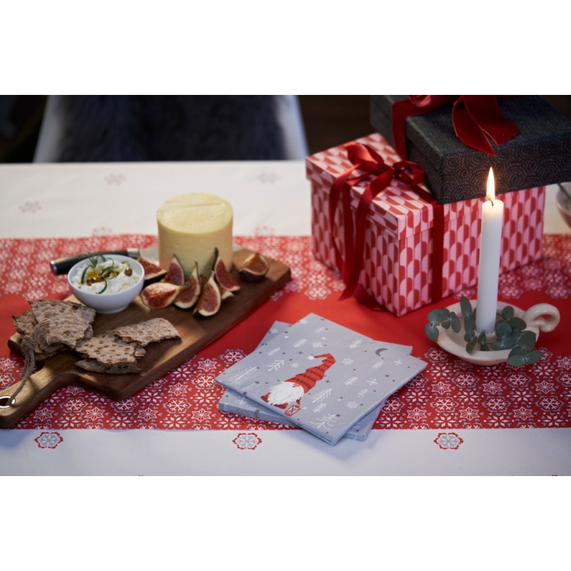 Duni® Tissue Szalvéta, karácsonyi manó mintás, 33 X 33 cm, 3-rétegű